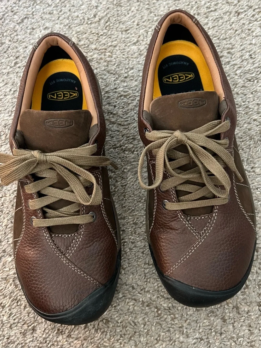 KEEN Men's Brown Casual Leather Lace-Up Shoes Size 11